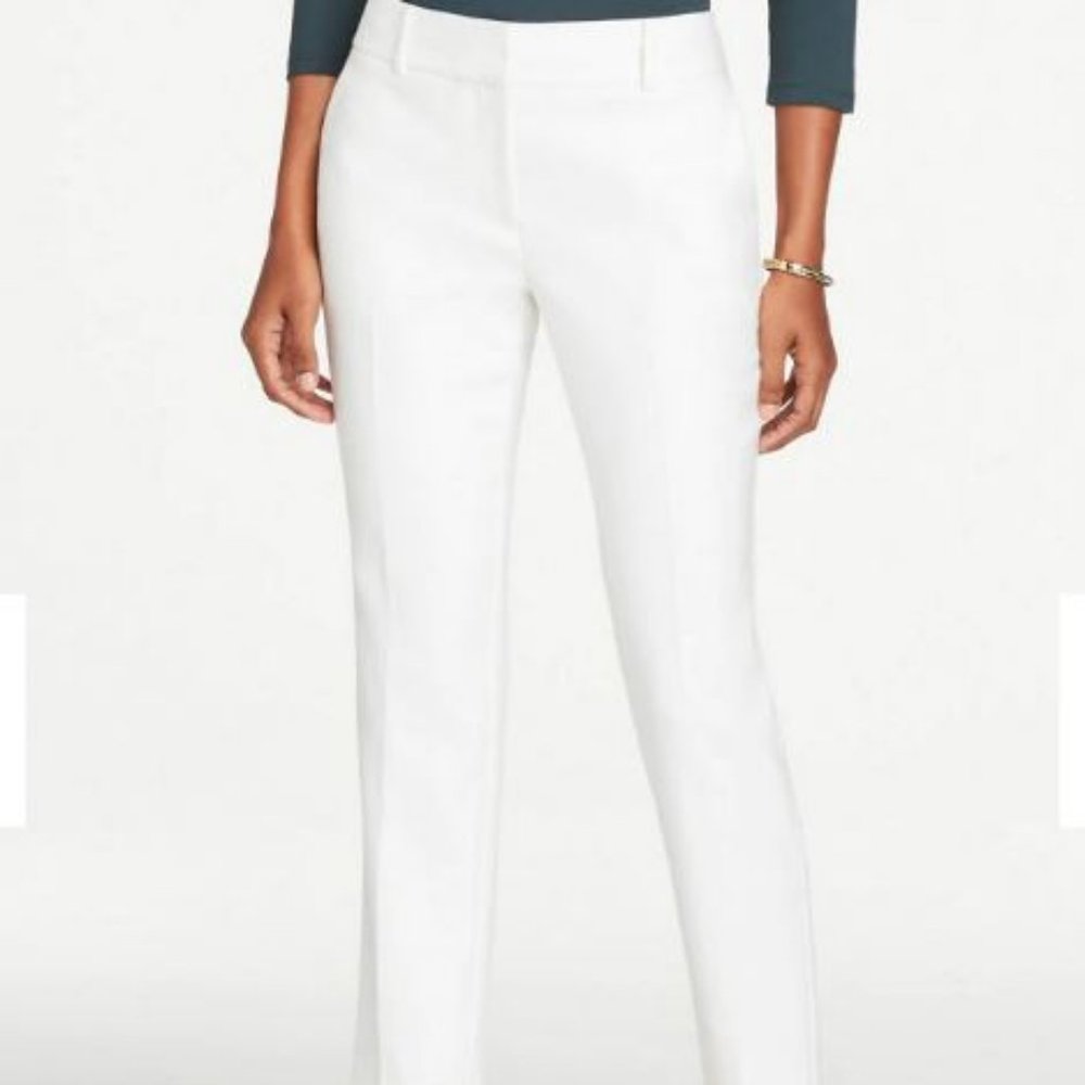 Ann Taylor White Ankle Pants (Curvy)